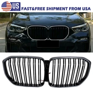 Parrilla de luz LED parachoques delantero rejilla de riñón para BMW X5 G05 2019-2023 negro brillante - Imagen 1 de 13