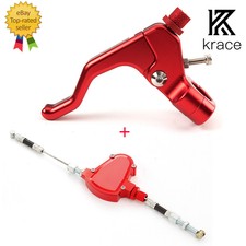 Red Stunt Clutch Pull Cable Lever Easy System CNC 1 Finger Short Universal Motor