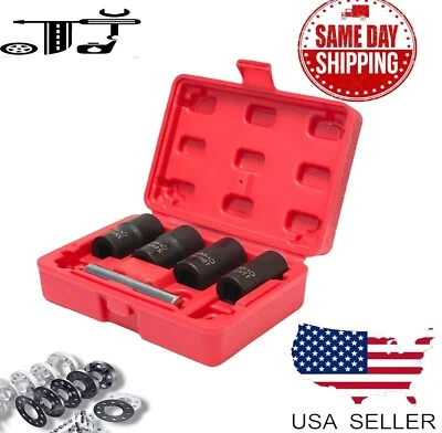 5Pc 1/2” Twist Socket Drive Wheel Lug Nut Damaged,Stripped Remover 17 19 21 22mm - Image 1 of 4