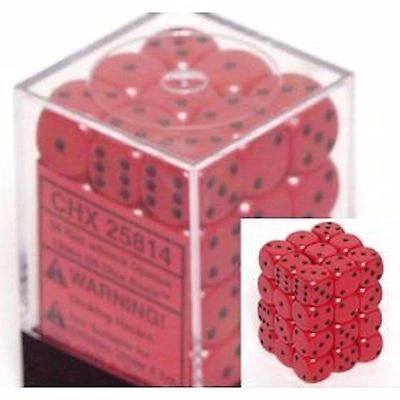 Juego de dados Chessex opaco 12 mm (pequeño) rojo con pepitas negras 36 piezas juego de troqueles  Foto 1 de 2