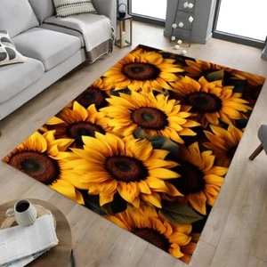 Sunflower Rug, Garden Rug, Floral Rug, Sunflower Modern Rug Area Rug - Picture 1 of 13