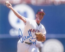 RUSS SPRINGER  CALIFORNIA ANGELS   ACTION SIGNED 8x10