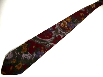 Corbata de Colección Gallo Para Hombre Roja Verde Púrpura Amarilla Floral 100% Seda 56" Foto 1 de 4