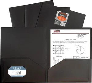 Two-Pocket Heavyweight Poly Portfolio, for Letter Size Papers, Includes Business - Picture 1 of 2