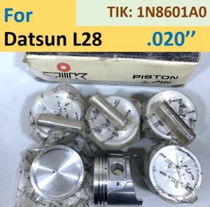 .020" / 86.5 mm Dish Pistons set For Datsun 6 Cylinder L28 TIK 1N8601A0 - Picture 1 of 5