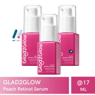GLAD2GLOW Peach Retinol Serum Acne Redness Anti-Aging Antioxidant Hydrating Skin - Image 1 of 4