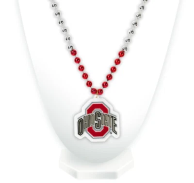 NCAA Ohio State Buckeyes 24" Beads with Medallion Mardi Gras Style Necklace - Image 1 of 3