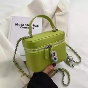 Bandolera elegante de cuero sintético verde lima sin asas/cartera/bolso - Imagen 1 de 3