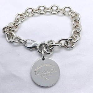 Tiffany & Co Return To Tiffany Round Tag Bracelet 8.5” - Picture 1 of 10