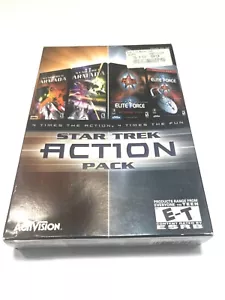 Star Trek Action Pack 4 PC Video Games Elite Force Voyager Armada 1 2 2002 CIB - Picture 1 of 7