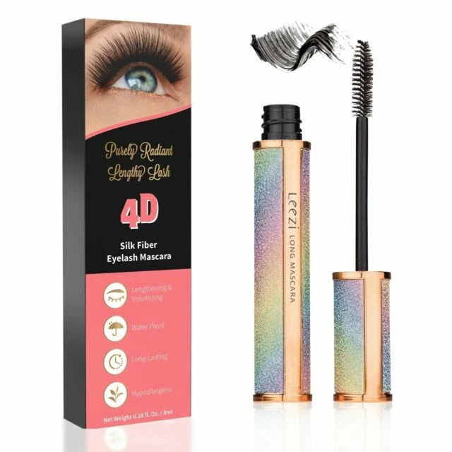 LEEZI 4D Silk Fiber Waterproof Black Mascara Eyelash Mascara Makeup