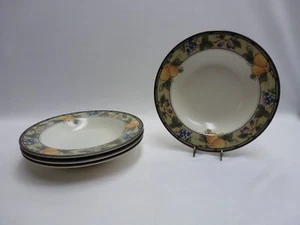 Mikasa Intaglio Garden Harvest 9-1/4" Rimmed Soup Bowls Set of 4 - Picture 1 of 3