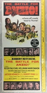 Póster de inserción 1968 ¡La batalla por Anzio! Rob Mitchum original vintage de Australia - Imagen 1 de 4