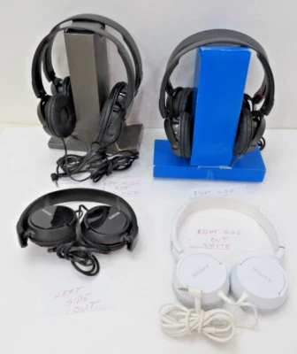 Sony Auriculares Estéreo Sony MDR-ZX-100 con Cable Negro y Uno Blanco Lote de 6 Reparación Foto 1 de 4