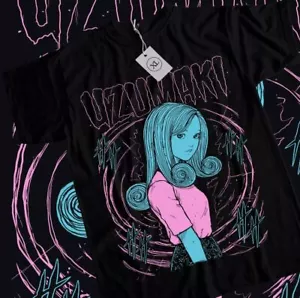 Junji Ito Uzumaki T-Shirt Horror Japan Guro Anime Funny Black Shirt Tee All Size - Picture 1 of 3