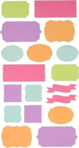 Sticko Stickers BRIGHT SOLID LABELS 18 Pieces New Scrapbooking - Picture 1 of 2