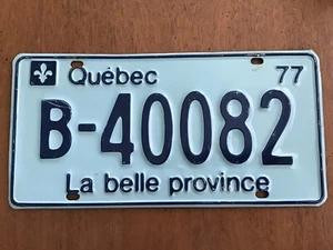 1977 Quebec Canada License Plate Tag La belle province  - Picture 1 of 2