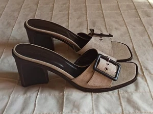 By Far Damen Silvia Open Toe Leinen Pantolette Sandalen Größe 40 - Bild 1 von 6