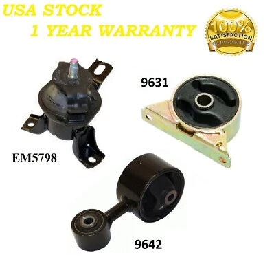 3PCS FRONT & REAR MOTOR MOUNT FIT 2003-2006 Mitsubishi Outlander 2.4L 4WD - Auto - Image 1 of 4