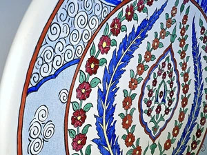 1978 Blue IZNIK Plate Saz Hyacinth Cloud Band Signed - Picture 1 of 10