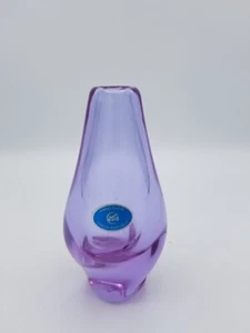 Vaso boemo ceco viola/lavanda arte vetro bocciolo - Foto 1 di 12