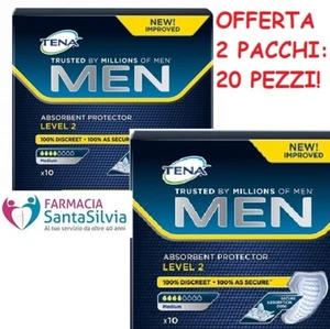 TENA MEN LIVELLO 2 - PACCO DA 10 PEZZI - OFFERTA 2 PACCHI - ASSORBENTI UOMO - Foto 1 di 1