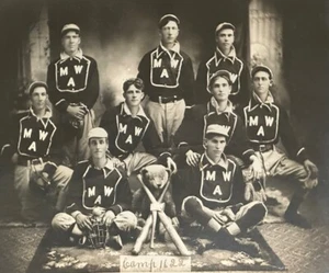 Foto squadra di baseball 1900 orsacchiotto Scandia Kansas Woodman of America antica - Foto 1 di 9