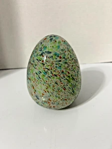 Hand Blown Art Glass Multicolor EGG 6" - Picture 1 of 3