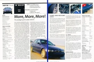2000 BMW M5 Original Car Review Report Print Article K18 - Picture 1 of 1