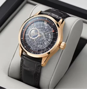OBLVLO Automatic Mechanical Watch for Men Luminous Dial Leather Strap Watch Mens - Picture 1 of 7