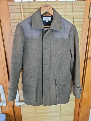 Abrigo Jack Spade Barnett Chaqueta de Conducción XS Para Hombres Verde Musgo Lana Espiga Foto 1 de 4