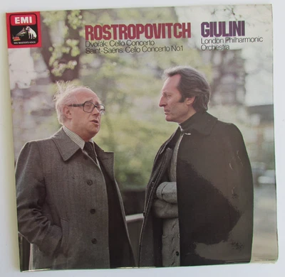 Dvorak, Saint-Saens Cello Concertos / Rostropovich, Guilini, LPO - EMI ASD 3452 - Image 1 of 4