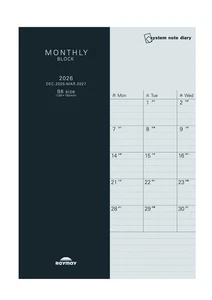 Raymay Fujii 2026 Planner, System Notebook Diary, Monthly Block, B6, RFDR2672, 2 - Picture 1 of 7