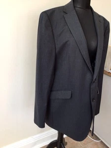 PIERRE CARDIN CHARCOAL GREY 50% WOOL SUIT BLAZER JACKET CHEST 46L EXCON - Picture 1 of 9