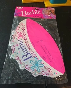 Vintage 1990 Reed By Paper Art Barbie 6 Tiaras Set Childs Size Pink & White - Picture 1 of 12