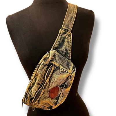 VTG Acid Wash Denim Shoulder Bag 80s 90s Retro Crossbody Pacific Connection - Image 1 of 4