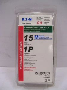 NEW Eaton Cutler-Hammer #CH115CAFCS CH Combination AFCI AFI 1P 15A Plug-in Brkr - Picture 1 of 7