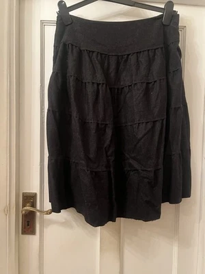 Farhi By Nicole Farhi Grey Wool & Cashmere Mix Tiered Skirt,UK 12 - Image 1 of 4