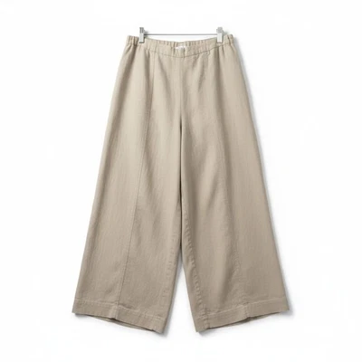 FLAX 100% Linen Natural Wide Leg Pants - Size Small - Image 1 of 4