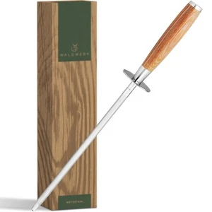 Premium Honing Rod - Honing Steel Made of Hardened Steel with Elegant Wooden ... - Afbeelding 1 van 7