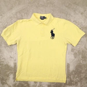 Polo Ralph Lauren Big Pony 3 Yellow Rugby Golf Custom Fit Casual Shirt Mens XL - Picture 1 of 9