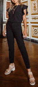 ALBION FIT 9 to 9 Jumpsuit Romper Ruffle Black Size XXS NEW WITH TAGS - Picture 1 of 6