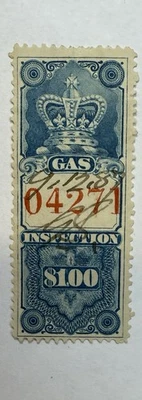 Canada #FG3 VanDam 1875 $1 blue Gas Inspection perf 12 Used/VF - Image 1 of 2