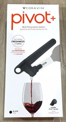 Sistema de Conservación de Vino Coravin Pivot+ con Aireador Negro TOTALMENTE NUEVO EN CAJA 112313 Foto 1 de 3