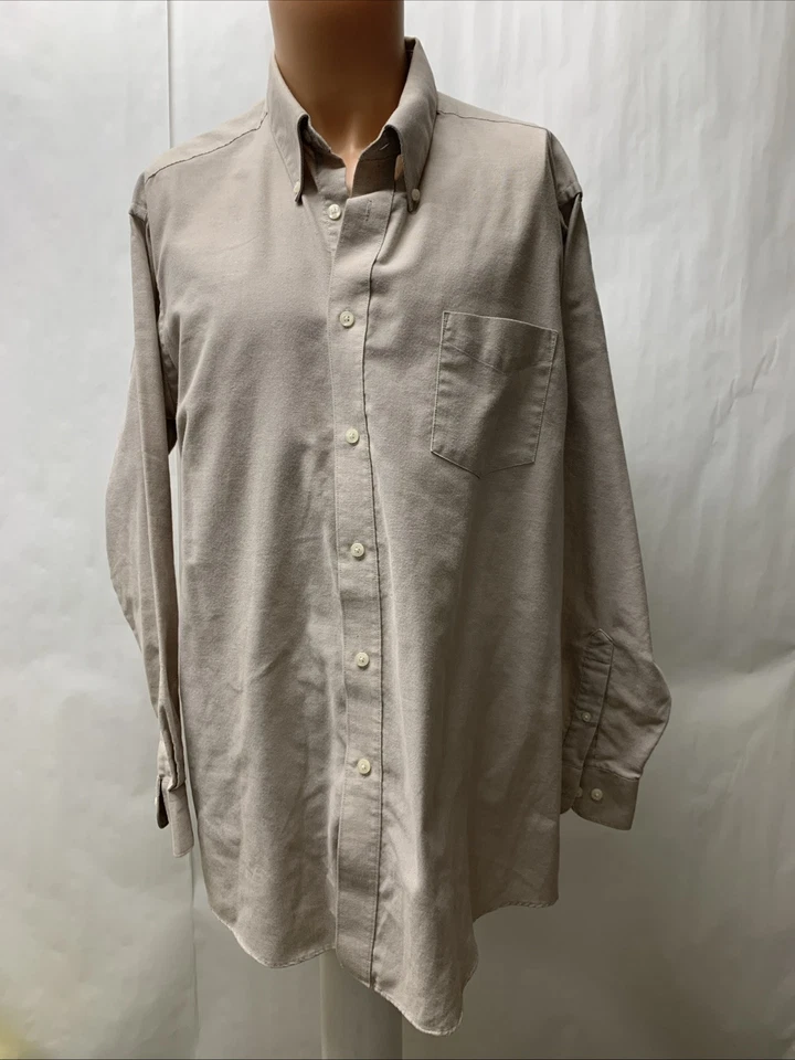 Рубашка мужская David Taylor 18 34/35 на пуговицах с одной иглой с длинным рукавом бежевая - Изображение 1 из 4