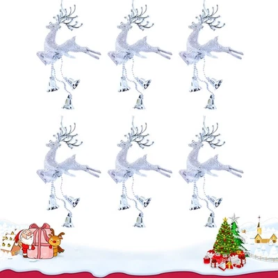  Set of 3 Rentier Schmuck Weihnachtsbaum Weihnachtsglocken Ornamente - Bild 1 von 4