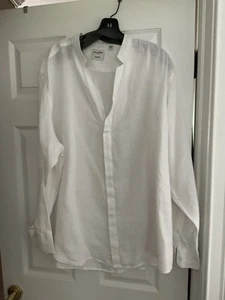 Baird McNutt Murano Shirt Mens Linen Chambray Mandarin Collar 2XB NWOT - Picture 1 of 6