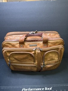 VTG Heritage Brown Leather Briefcase Messenger Bag Laptop Case Travel Organizer - Afbeelding 1 van 10