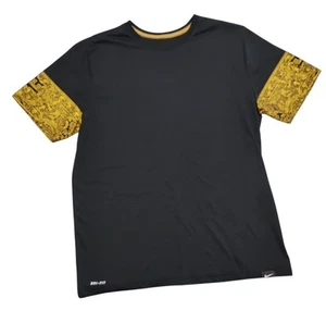 Nike LeBron King's Crown T-shirt Men's Sz XL Black Gold Short Sleeve Y1 - Picture 1 of 11