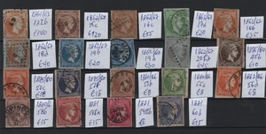GRECIA 1861 - 1881 GRANDES CABEZAS HERMES 19 SELLOS USADOS DIFERENTES CAT. EURO 626,00 - Imagen 1 de 2